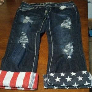 RUE 21 Limited Edition Patriotic Ripped Jeans